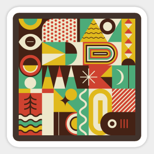 Vintage Bauhaus pattern Sticker